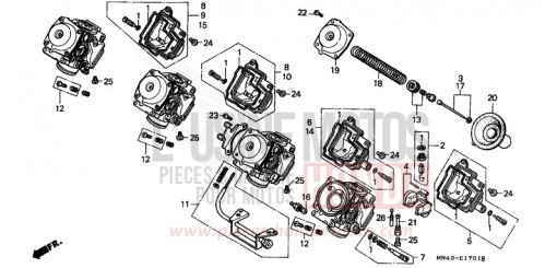 CARBURATEUR (PIECES CONSTITUTIVES) CBR600FL de 1990